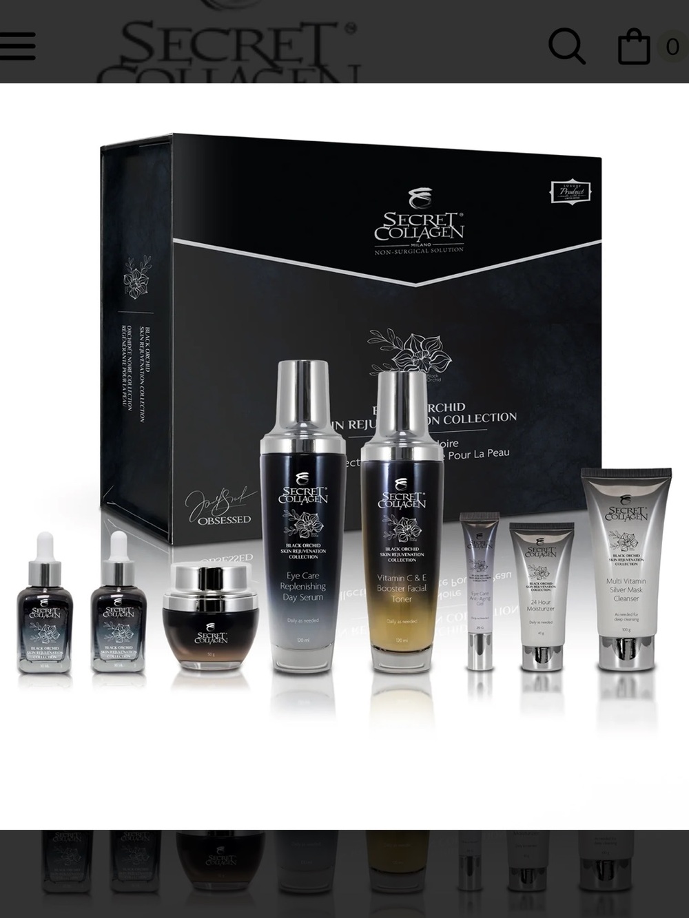 Secret Collagen Black Orchid Skin Rejuvenation Collection NIB